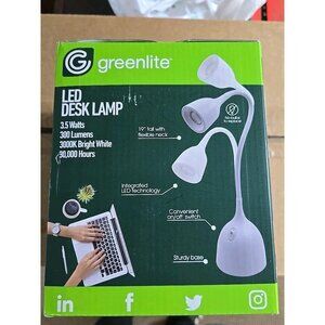 LED Desk Lamps 2 in box Greenlite - Energy-Saving LED Flexible Color BLACK